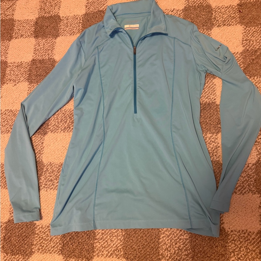 Columbia Light Blue Omni-Freeze Quarter-Zip Pullover